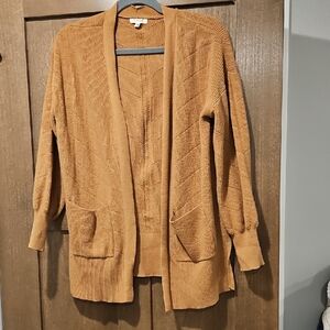 Maurices Camel/Tan Open-Front Pocket Cardigan